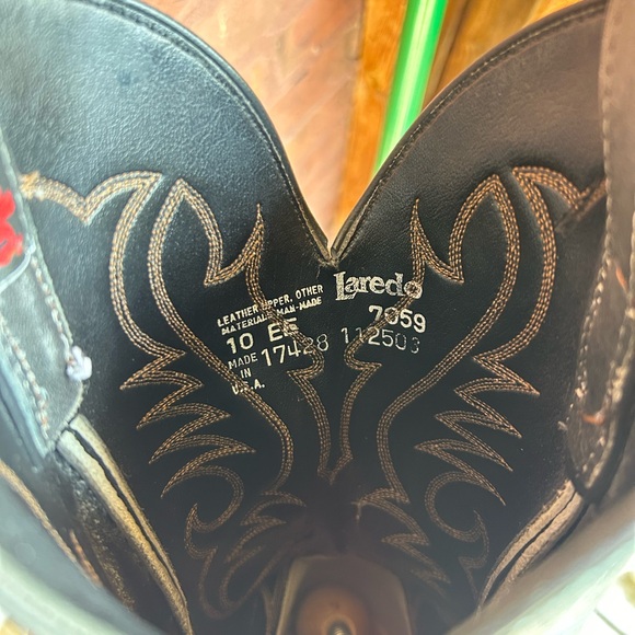 Vintage Laredo charcoal Cowboy Boots MADE IN USA sz 10/43 - Picture 8 of 8